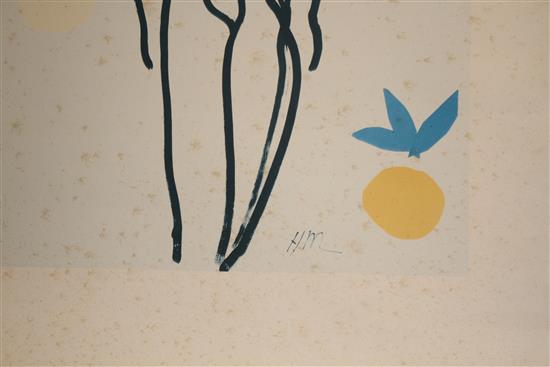 After Henri Matisse, colour print, Standing female nude, signed in the plate, overall 87 x 60cm